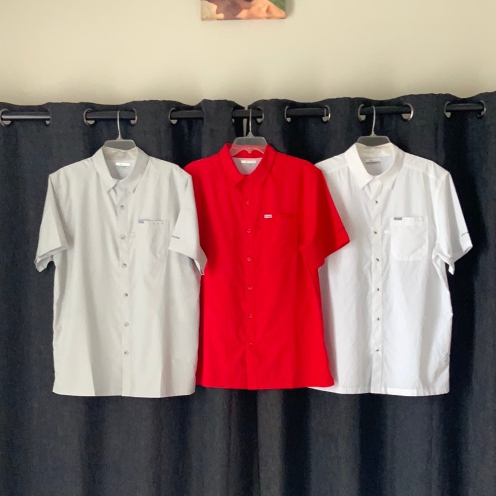 Columbia Men’s M White Slack Tied Camp Shirt - Picture 4 of 4